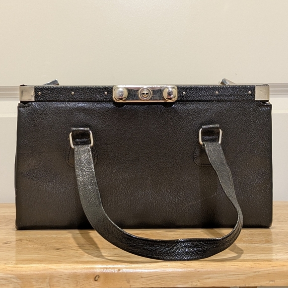 EUC 1950s Vintage Fassbender for Eaton's Gladstone Handbag with Metal Hardware - Picture 3 of 15